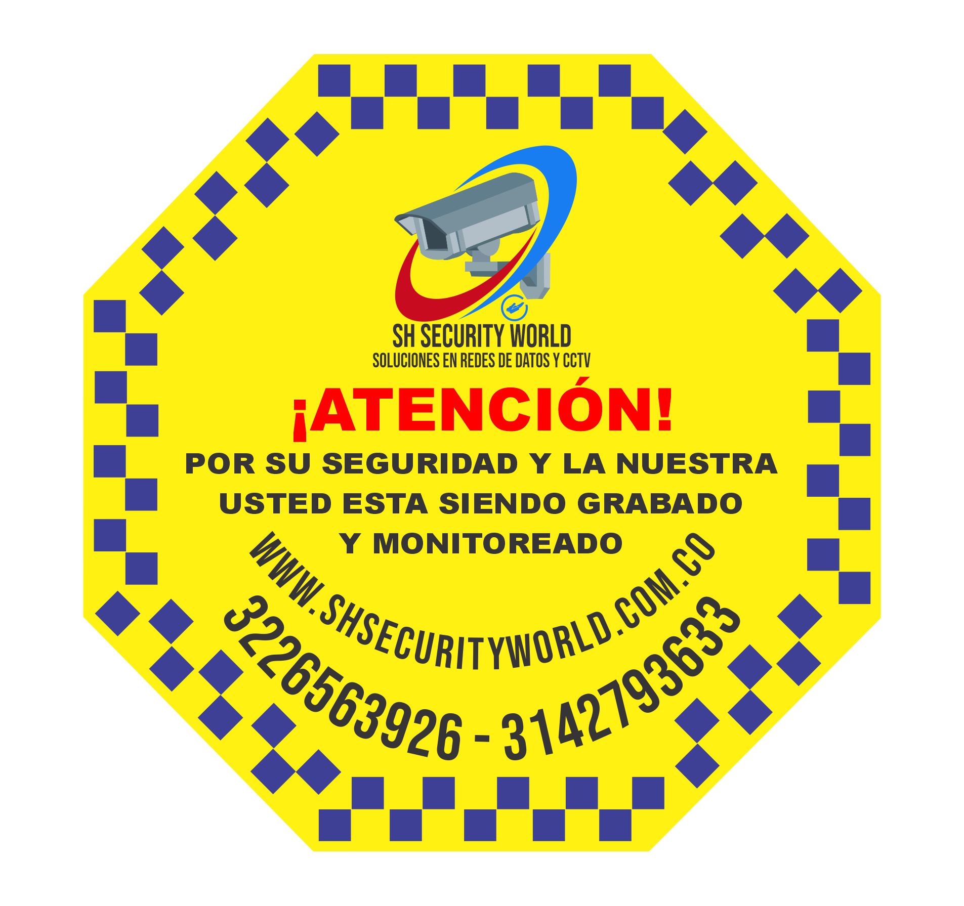 SH SECURITY WORL ADHESIVOS OCTAGONALES